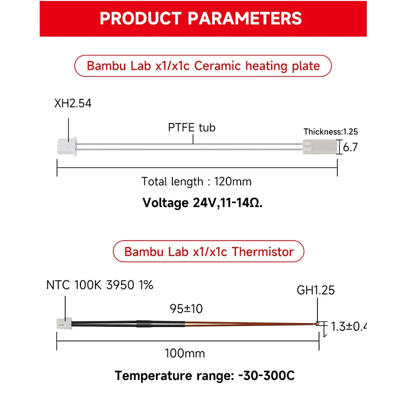 Termistor calentador Bambulab  - Ceramic Heat Emitter reseña y precio